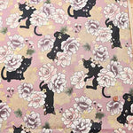 Cotton Seated Printed Fabric Quilted Gait Black Cat - nomura tailor