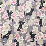 Cotton Seated Printed Fabric Quilted Gait Black Cat - nomura tailor