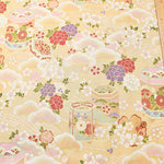 Cotton Seating Printed Fabric Quilted Gait Cherry Blossoms and Japanese Containers - nomura tailor