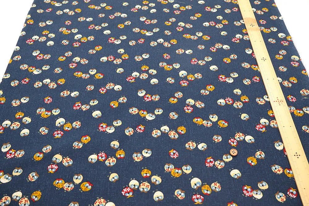 Cotton Sheeting printed Fabric - Japanese-style - Owl - nomura tailor