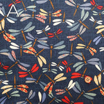 Cotton Sheeting printed Fabric - Japanese-style Dragonflies - nomura tailor