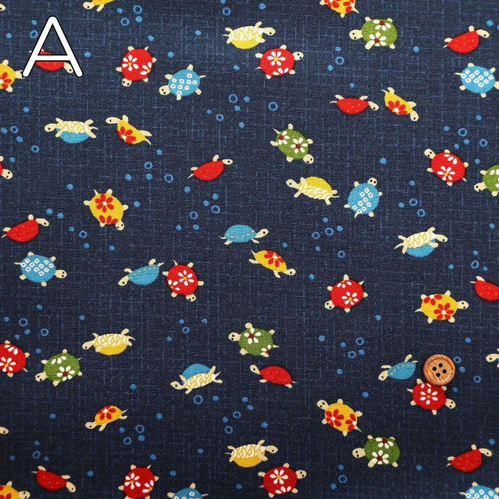 Cotton Sheeting printed Fabric - Japanese-style - Lucky Turtles - nomura tailor