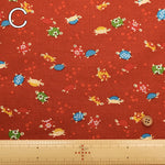 Cotton Sheeting printed Fabric - Japanese-style - Lucky Turtles - nomura tailor