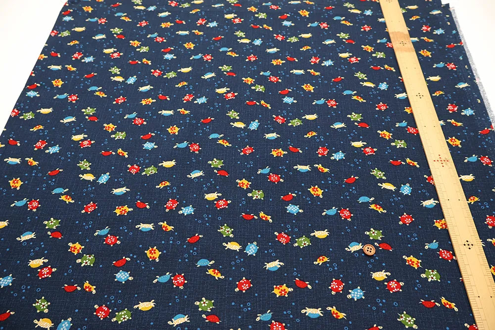 Cotton Sheeting printed Fabric - Japanese-style - Lucky Turtles - nomura tailor