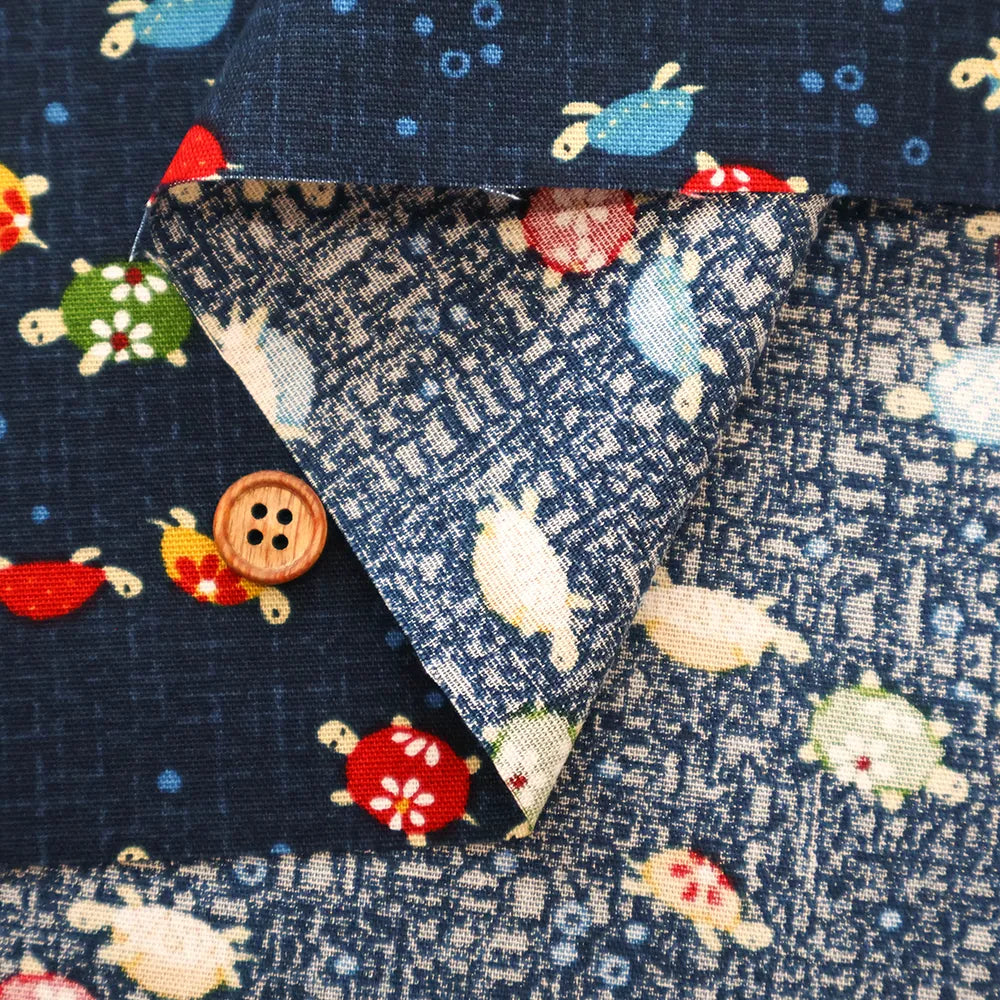 Cotton Sheeting printed Fabric - Japanese-style - Lucky Turtles - nomura tailor