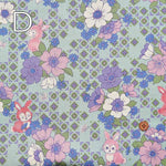 Cotton sheeting printed fabric un/no Retro Rabbit - nomura tailor