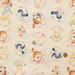 Cotton sheeting printed fabric un/no Retro Bambi - nomura tailor