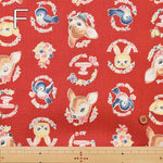 Cotton sheeting printed fabric un/no Retro Bambi - nomura tailor