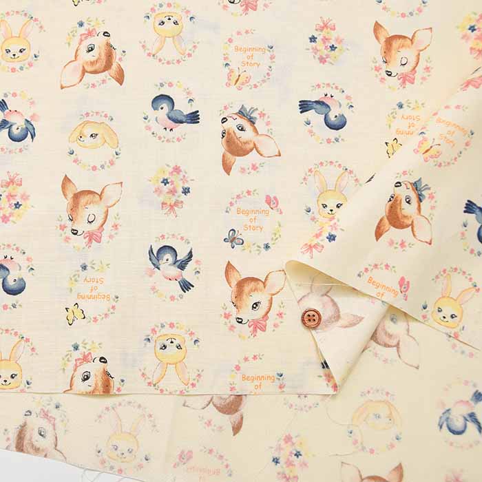 Cotton sheeting printed fabric un/no Retro Bambi - nomura tailor