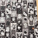 Cotton sheeting print fabric un/no Cat patchwork - nomura tailor