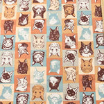 Cotton sheeting print fabric un/no Cat patchwork - nomura tailor