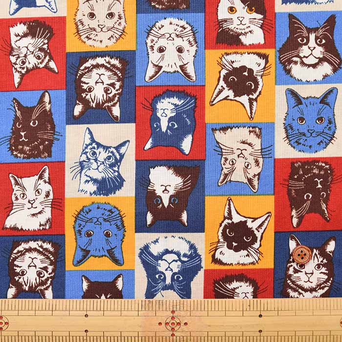 Cotton sheeting print fabric un/no Cat patchwork - nomura tailor