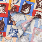 Cotton sheeting print fabric un/no Cat patchwork - nomura tailor