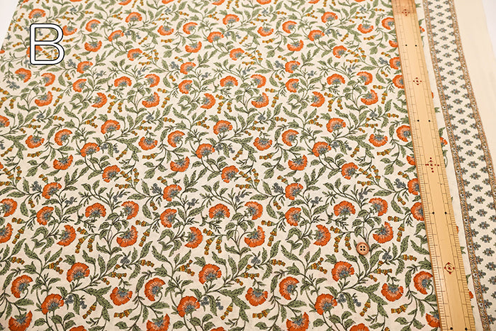 Silky-like Cotton Compass Print Fabric - Ethnic - nomura tailor