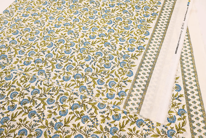Silky-like Cotton Compass Print Fabric - Ethnic - nomura tailor