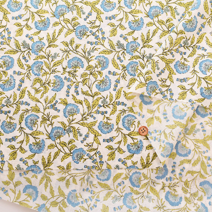 Silky-like Cotton Compass Print Fabric - Ethnic - nomura tailor