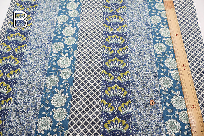 Silky-like Cotton Compass Print Fabric - Ethnic - nomura tailor