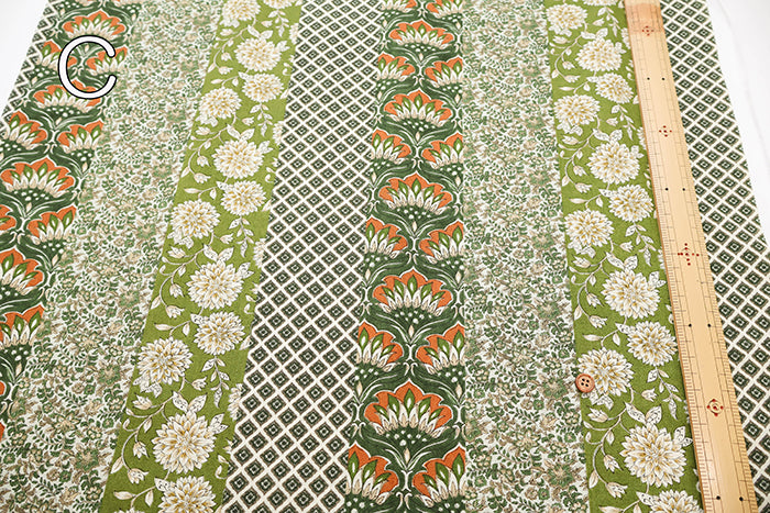 Silky-like Cotton Compass Print Fabric - Ethnic - nomura tailor