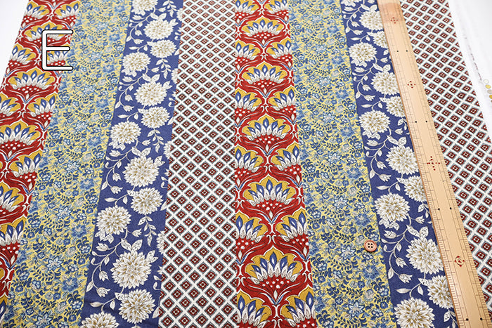 Silky-like Cotton Compass Print Fabric - Ethnic - nomura tailor