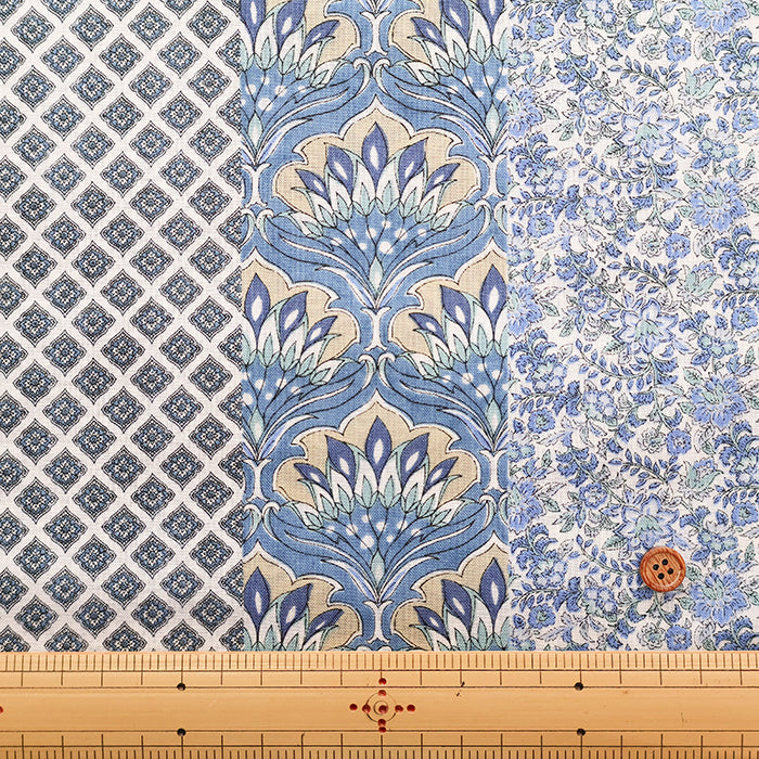 Silky-like Cotton Compass Print Fabric - Ethnic - nomura tailor