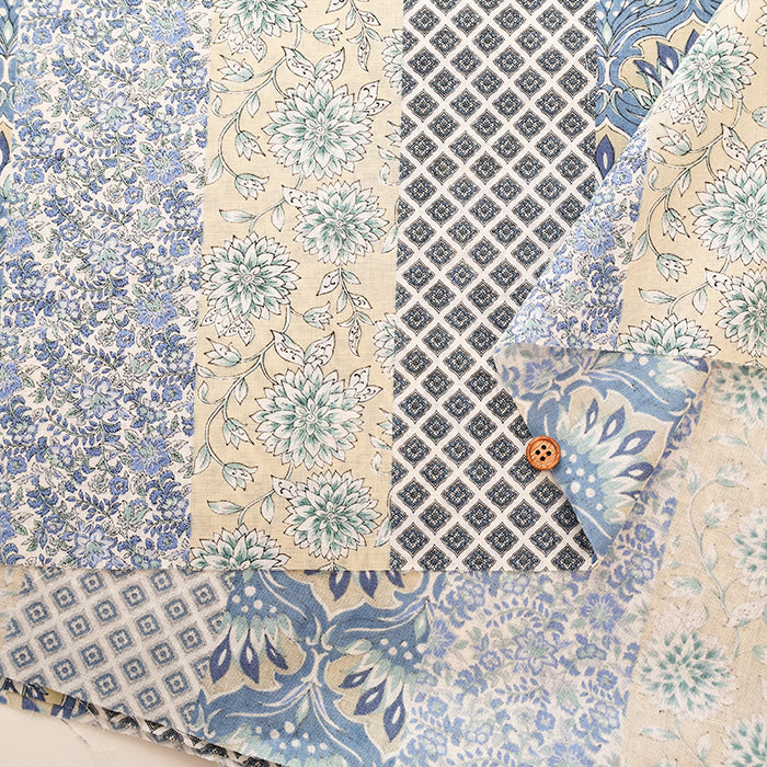 Silky-like Cotton Compass Print Fabric - Ethnic - nomura tailor