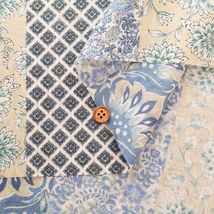 Silky-like Cotton Compass Print Fabric - Ethnic - nomura tailor