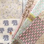 Cire Finish Cotton Compass Printed Fabric - Ethnic Patchwork - nomura tailor