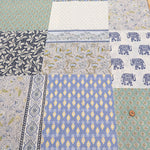 Cire Finish Cotton Compass Printed Fabric - Ethnic Patchwork - nomura tailor