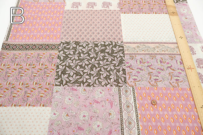 Cire Finish Cotton Compass Printed Fabric - Ethnic Patchwork - nomura tailor