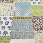 Cire Finish Cotton Compass Printed Fabric - Ethnic Patchwork - nomura tailor