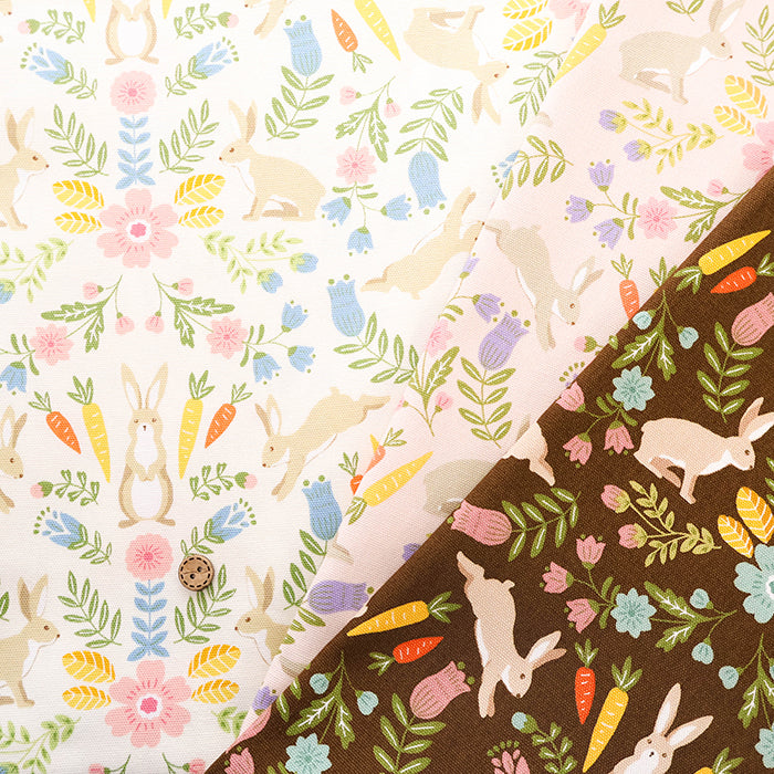Cotton Oxford Printed Fabric - Rabbit - nomura tailor