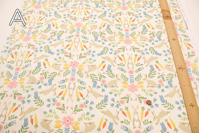 Cotton Oxford Printed Fabric - Rabbit - nomura tailor