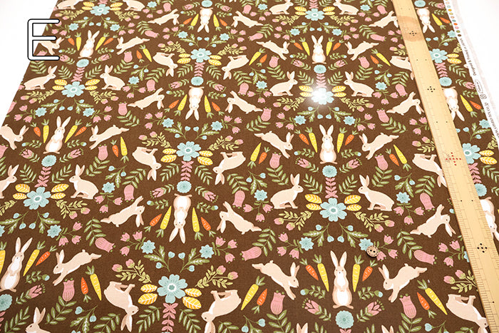 Cotton Oxford Printed Fabric - Rabbit - nomura tailor