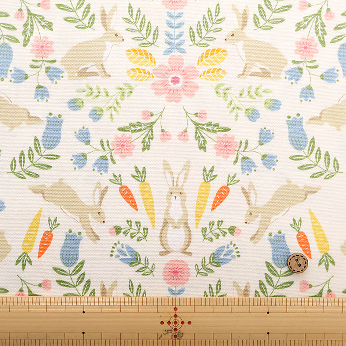 Cotton Oxford Printed Fabric - Rabbit - nomura tailor