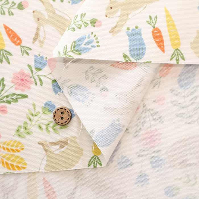 Cotton Oxford Printed Fabric - Rabbit - nomura tailor