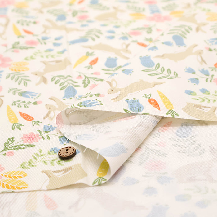Cotton Oxford Printed Fabric - Rabbit - nomura tailor