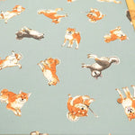 Cotton Oxford Printed Fabric - Shiba Inu - nomura tailor