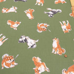 Cotton Oxford Printed Fabric - Shiba Inu - nomura tailor