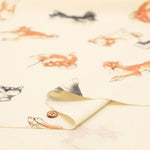 Cotton Oxford Printed Fabric - Shiba Inu - nomura tailor