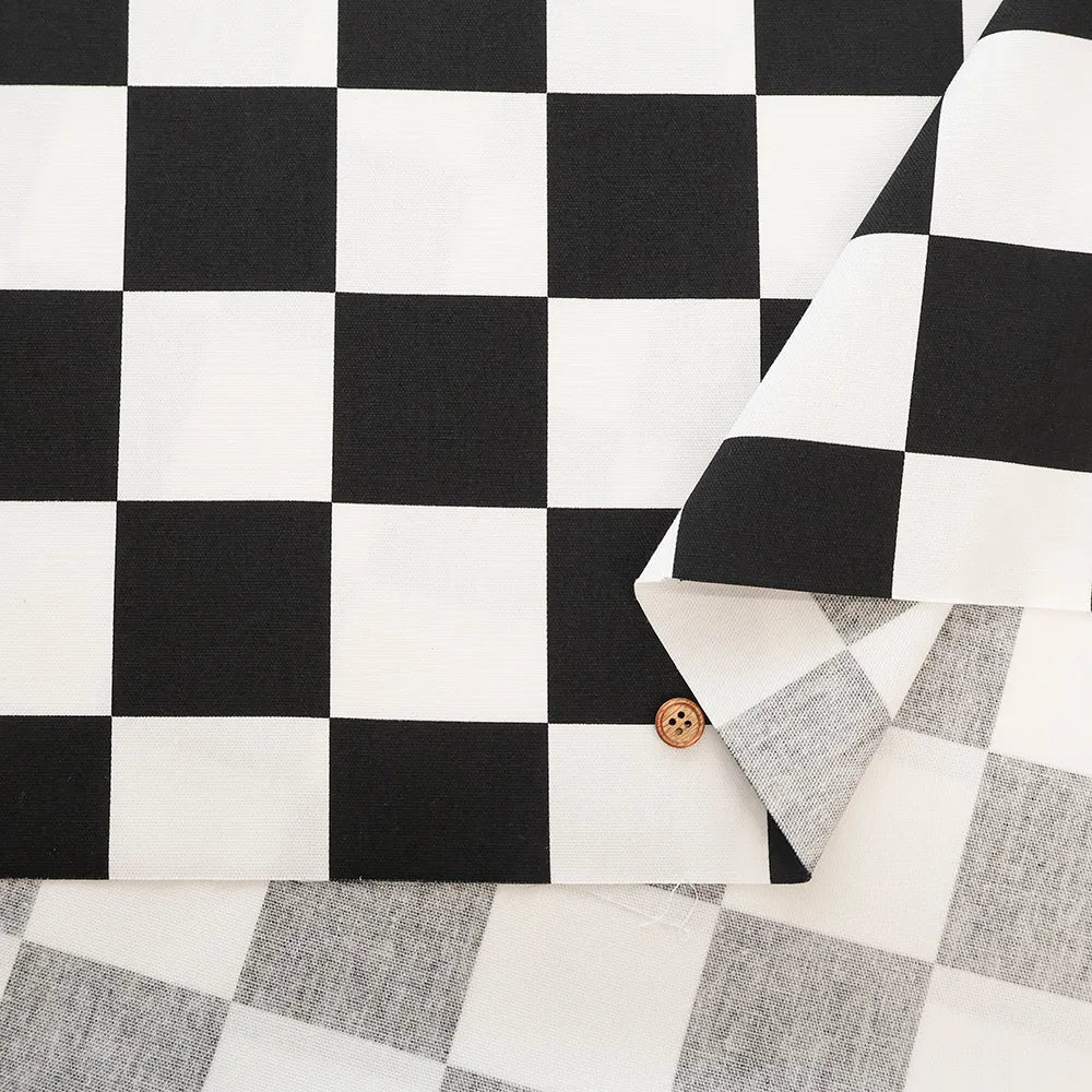 Cotton Oxford Printed Fabric - Check - nomura tailor