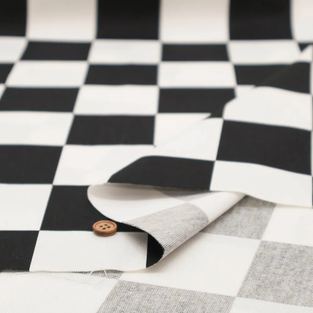 Cotton Oxford Printed Fabric - Check - nomura tailor