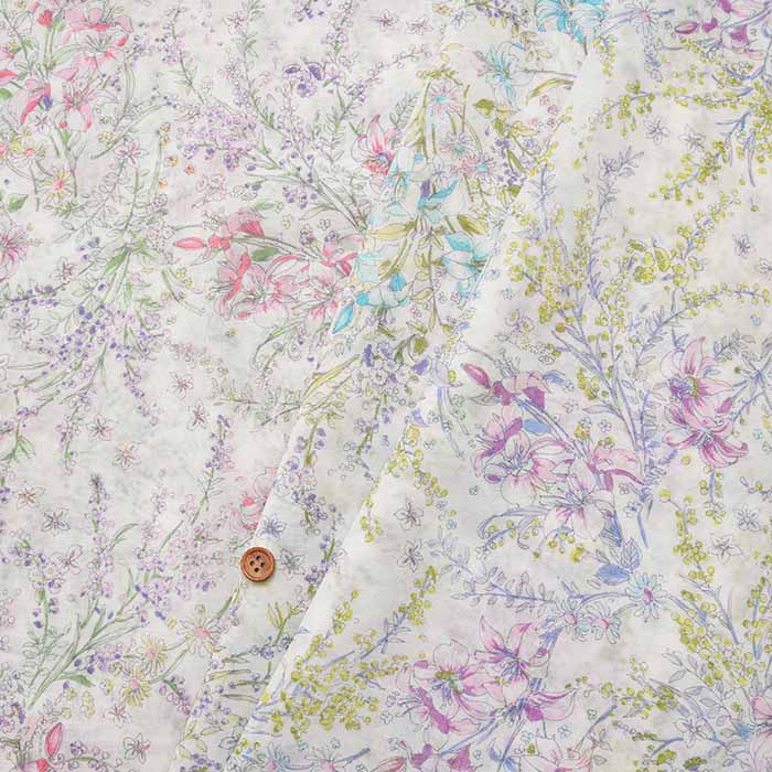 Cotton 101 Twin Boyle print fabric botanical - nomura tailor