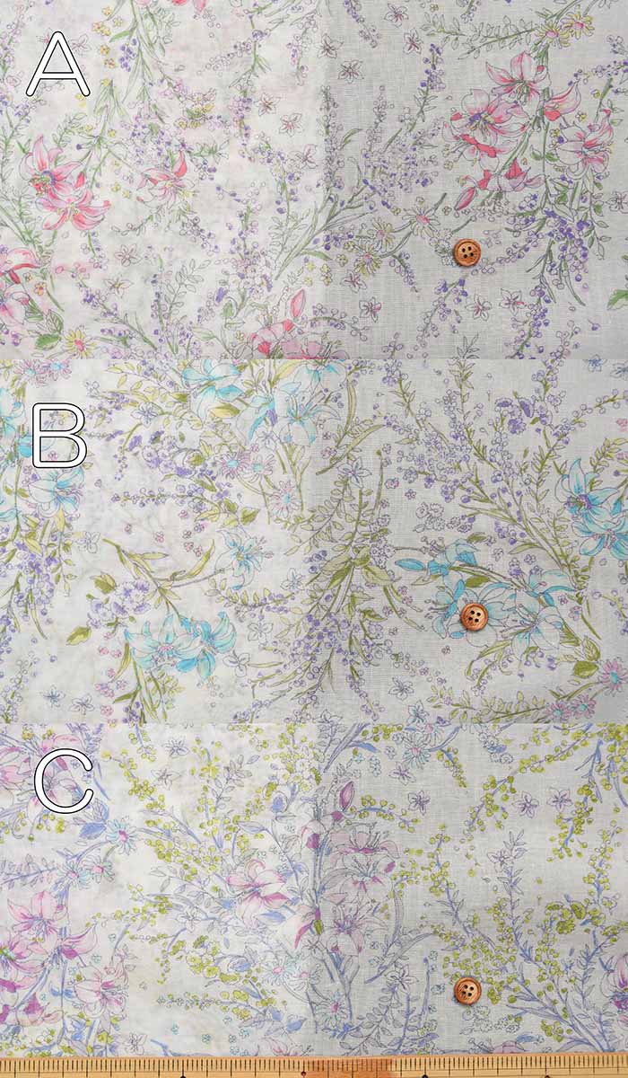 Cotton 101 Twin Boyle print fabric botanical - nomura tailor