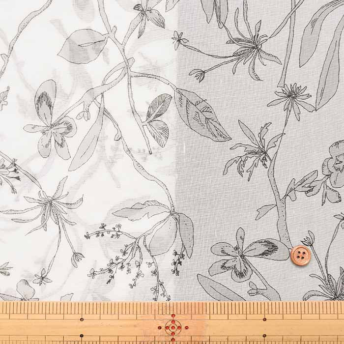 Cotton 100 twin voile printed fabric Flower - nomura tailor