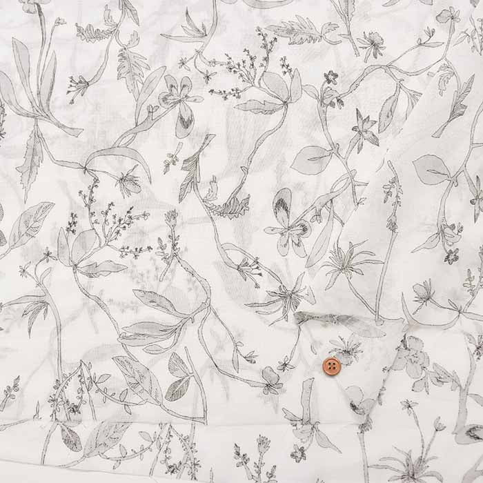 Cotton 100 twin voile printed fabric Flower - nomura tailor