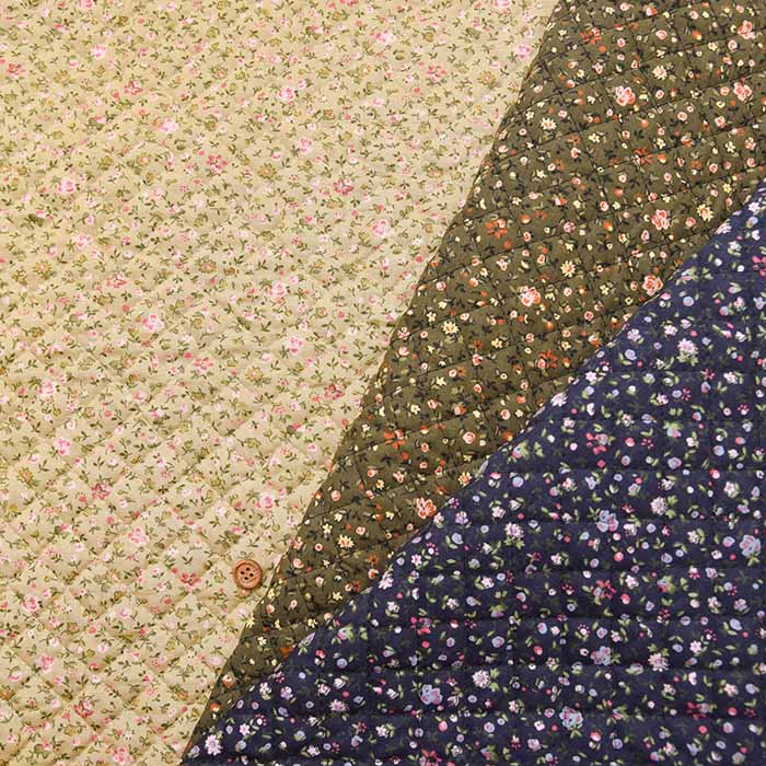 Cotton broadcloth printed quilt fabric <all stitch> small flowers - nomura tailor