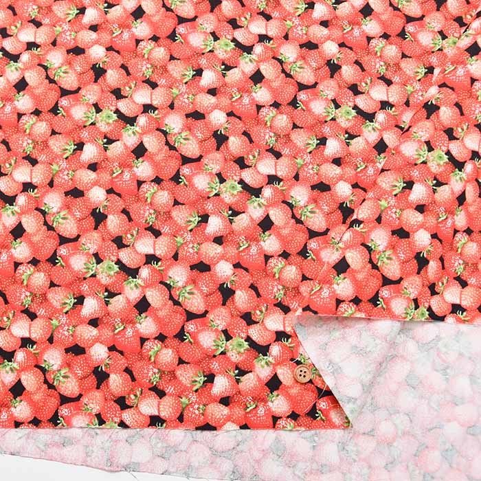 Cotton Ox Printed Fabric Strawberry - nomura tailor