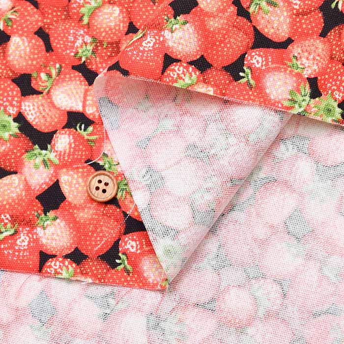 Cotton Ox Printed Fabric Strawberry - nomura tailor