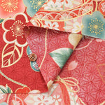 Cotton chinese Grame Printed Fabric Maple Leaves and Balls - nomura tailor