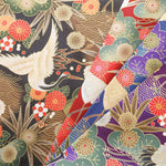 Cotton Sharting Lame (Glitter) Printed Fabric - Crane - nomura tailor